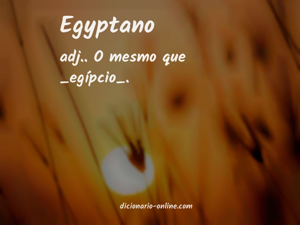 Significado de egyptano