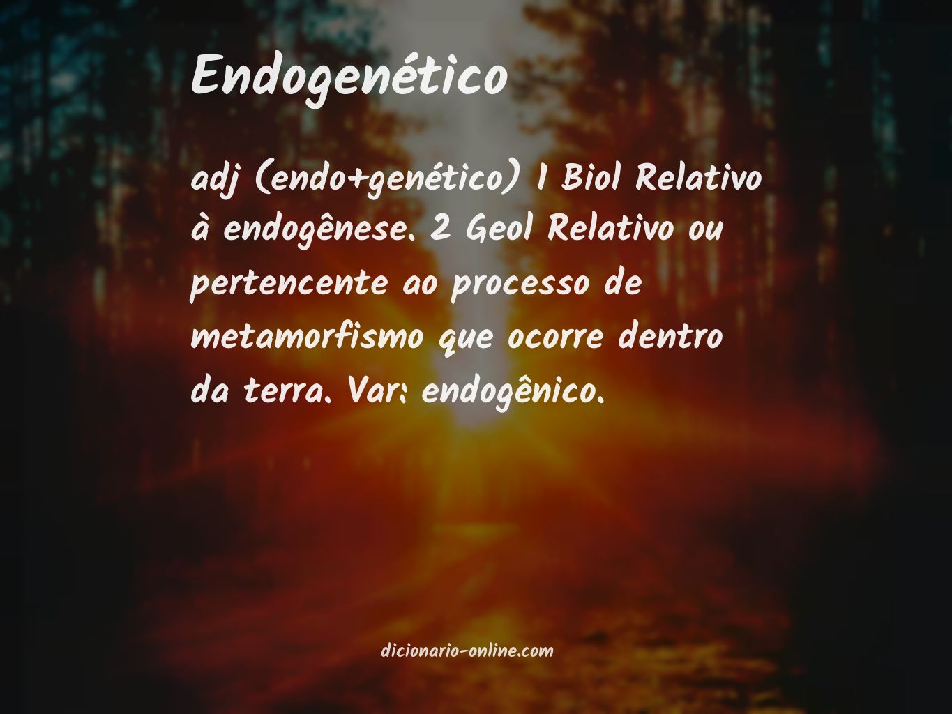 Significado de endogenético
