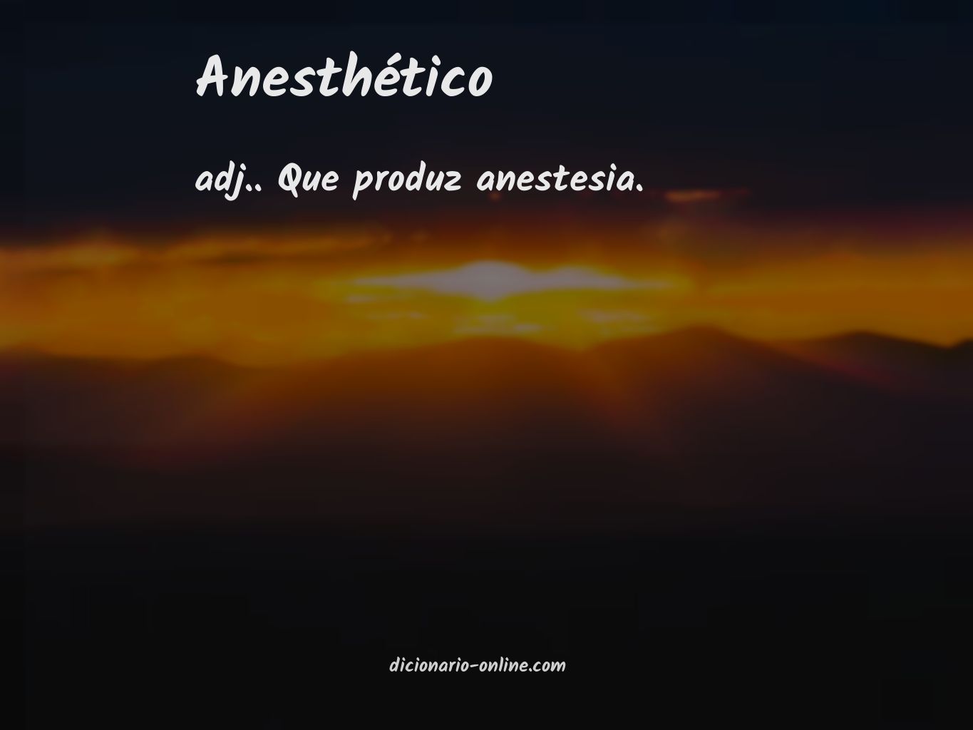 Significado de anesthético