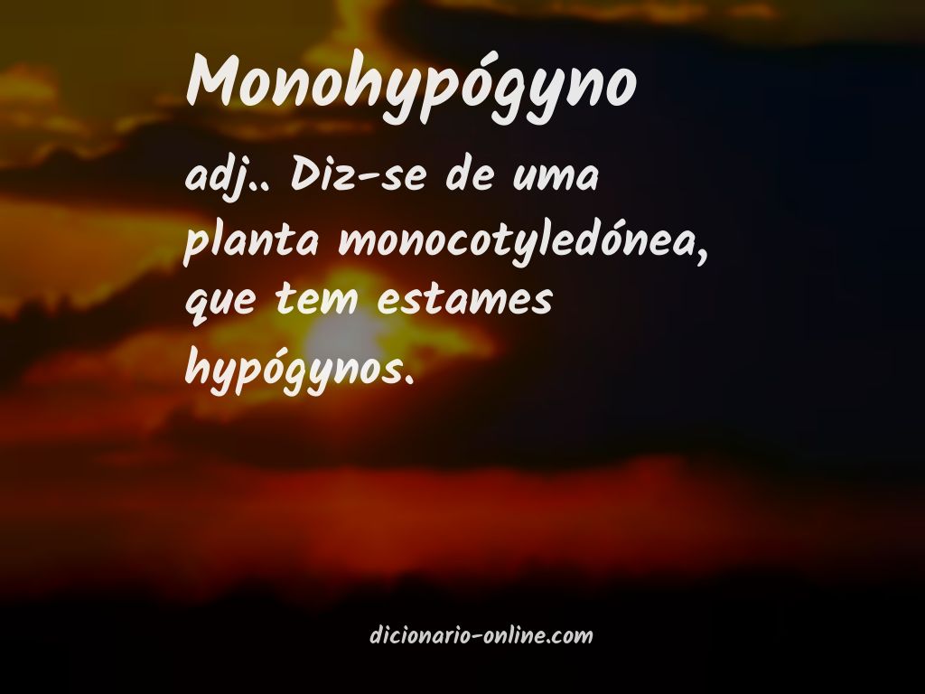 Significado de monohypógyno