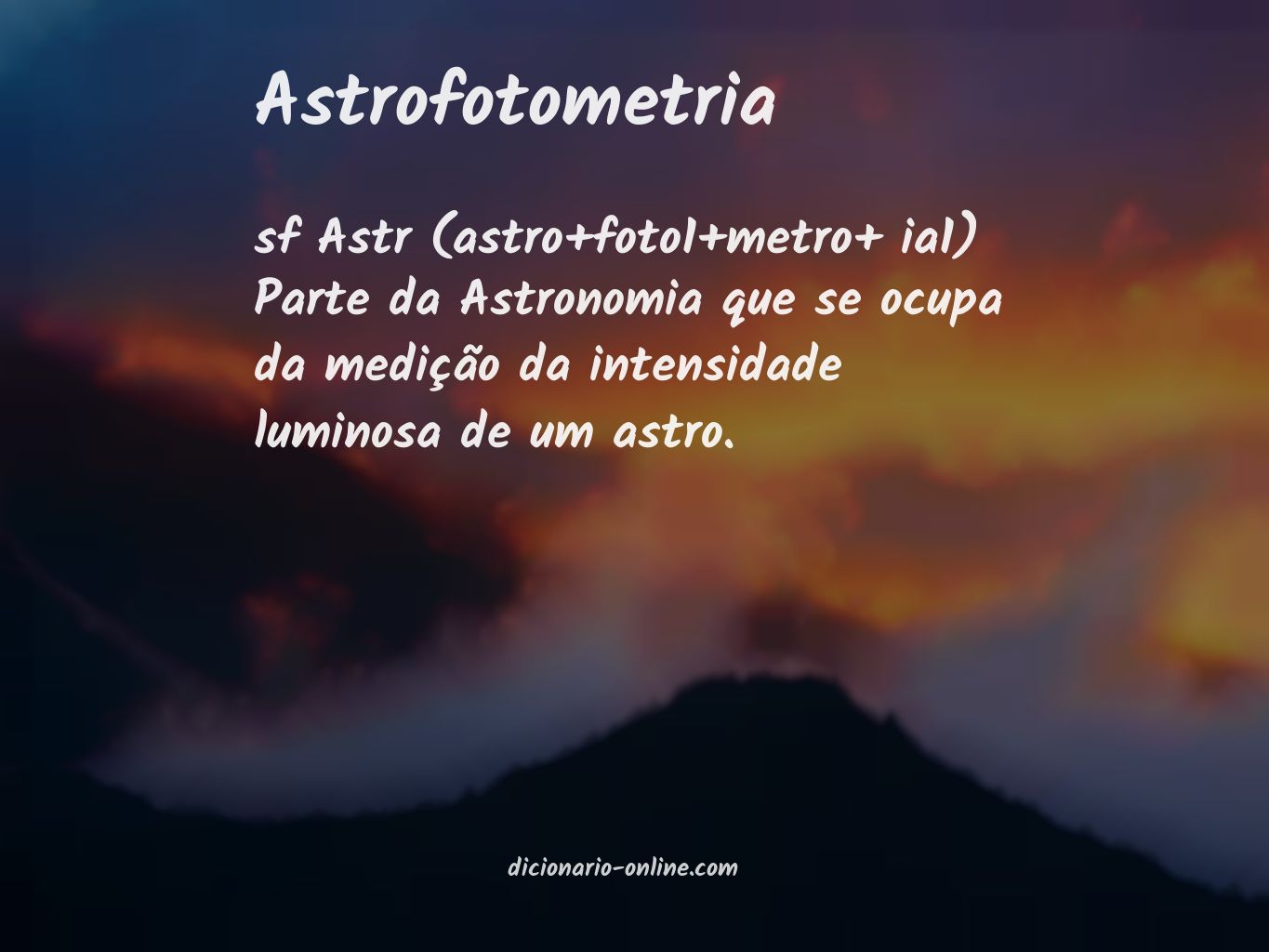 Significado de astrofotometria
