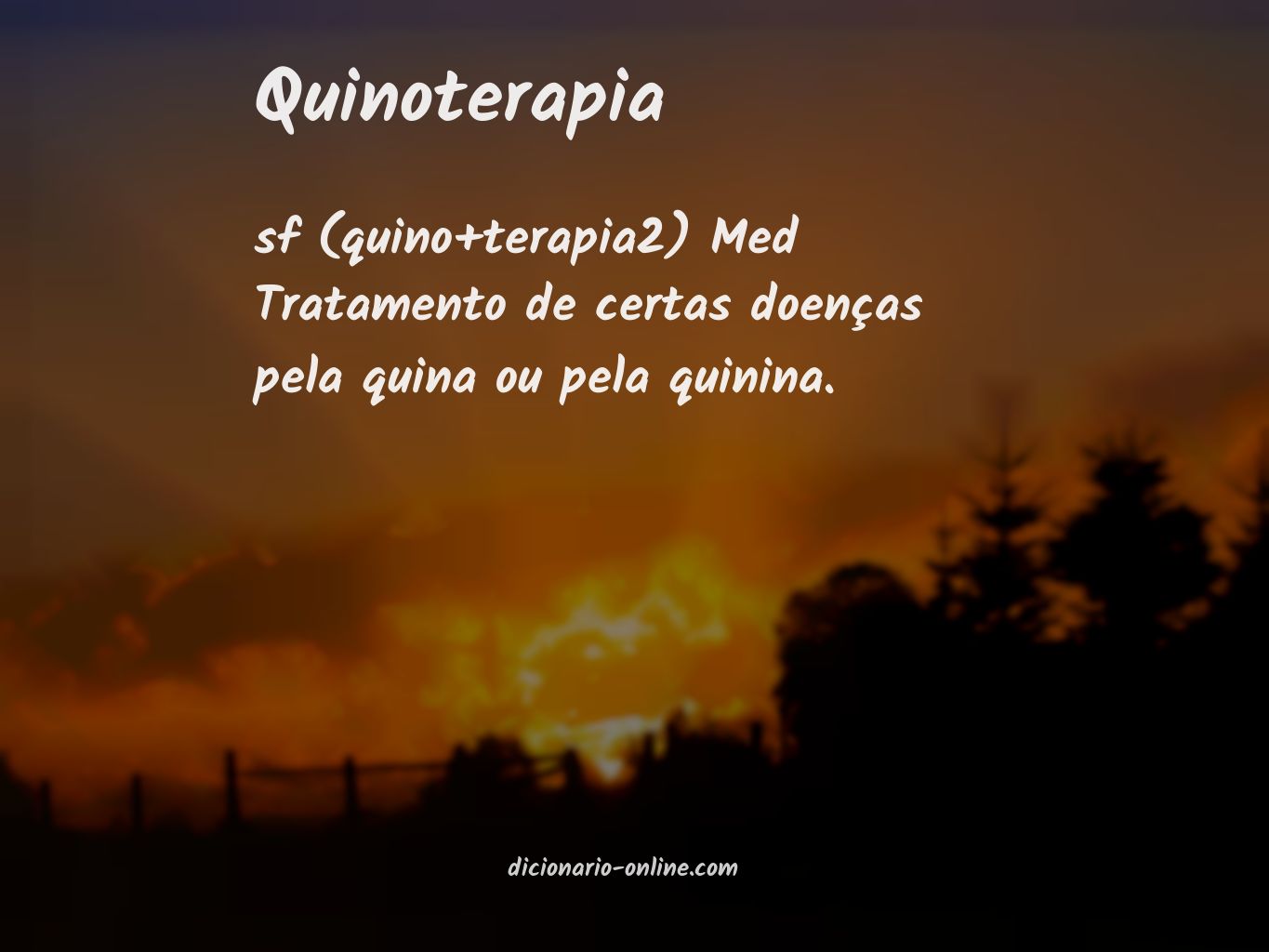 Significado de quinoterapia