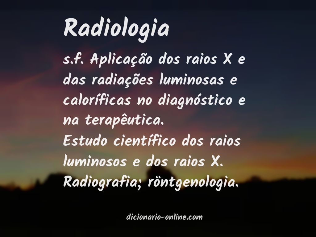 Significado de radiologia