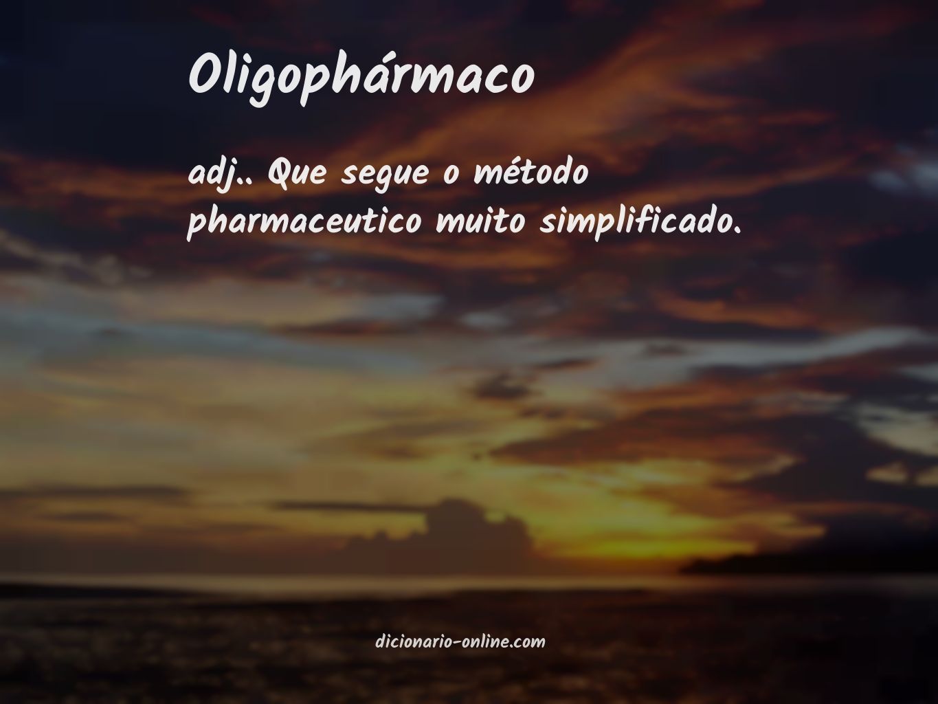 Significado de oligophármaco