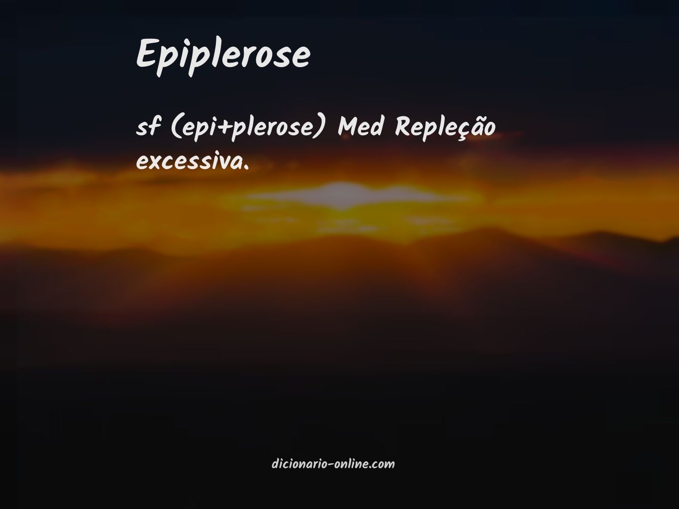 Significado de epiplerose