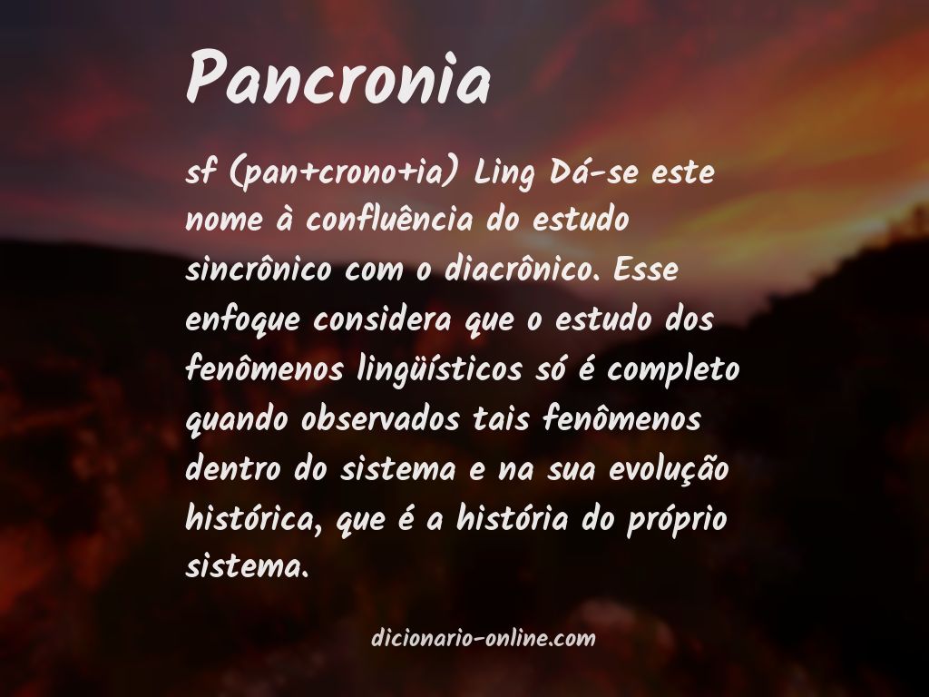 Significado de pancronia