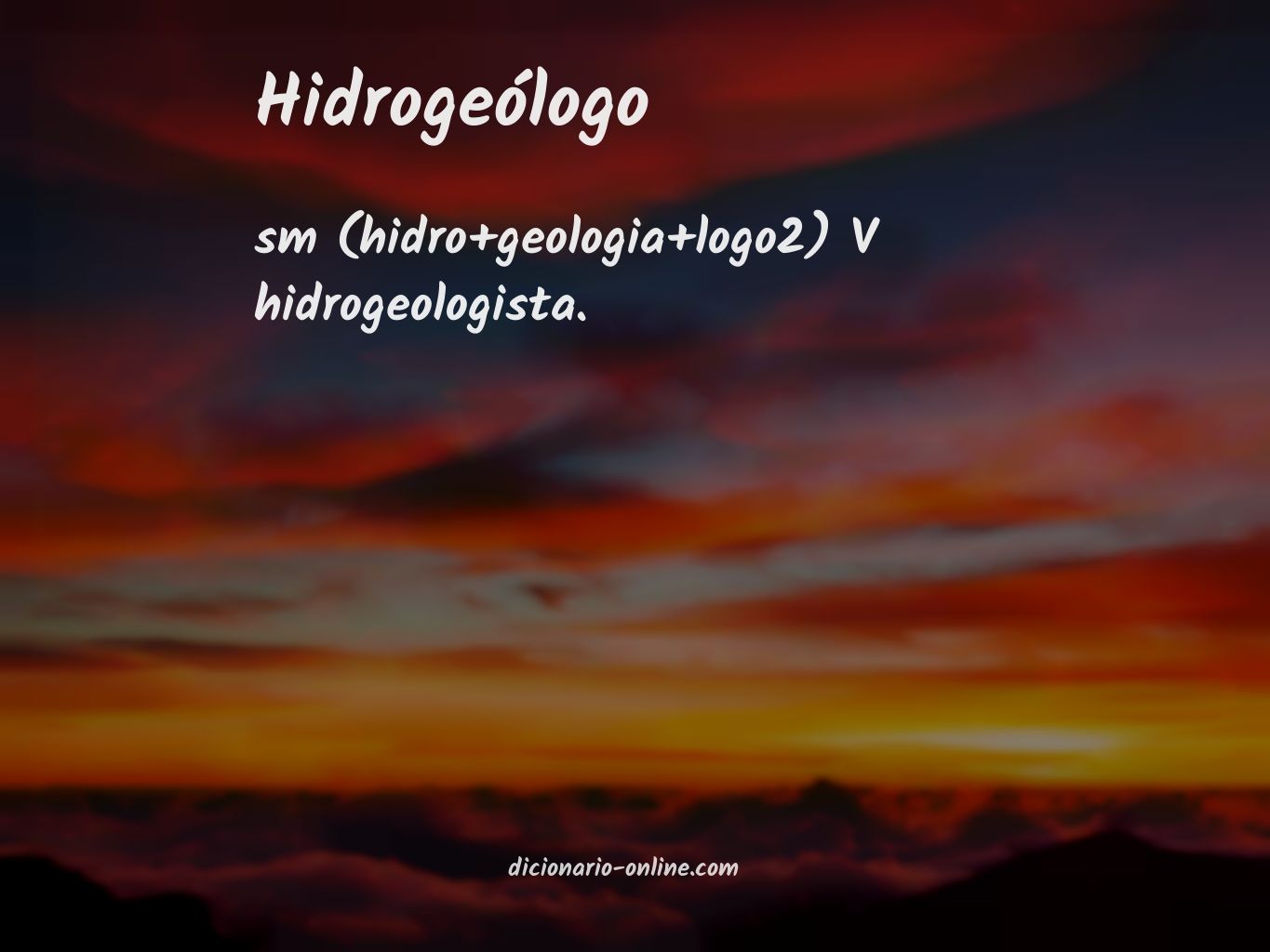Significado de hidrogeólogo