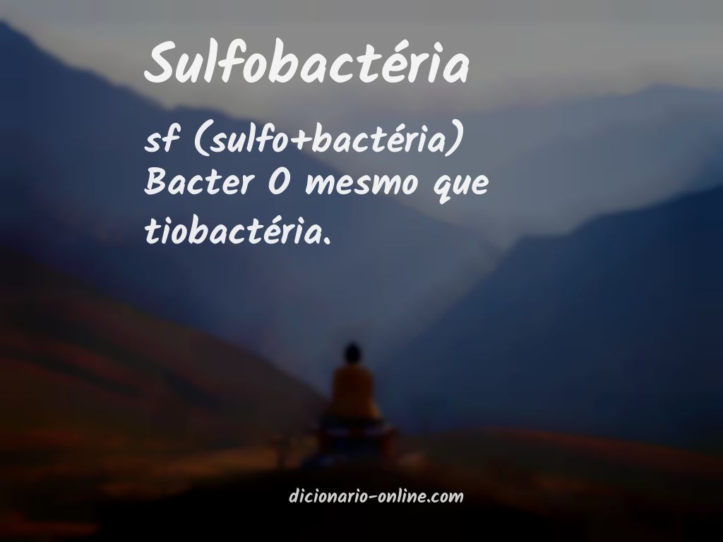 Significado de sulfobactéria