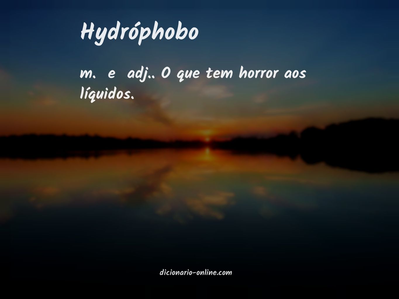 Significado de hydróphobo