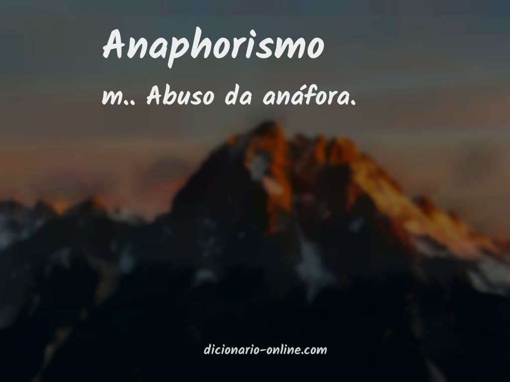 Significado de anaphorismo