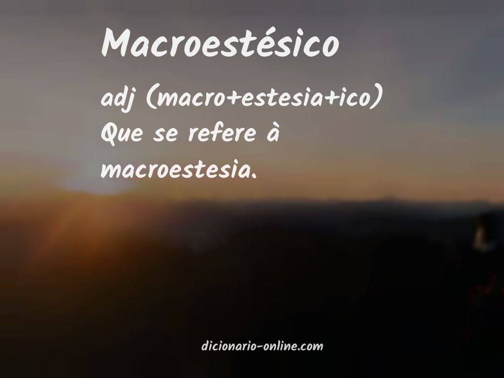 Significado de macroestésico