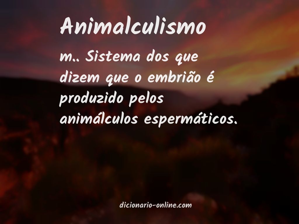 Significado de animalculismo