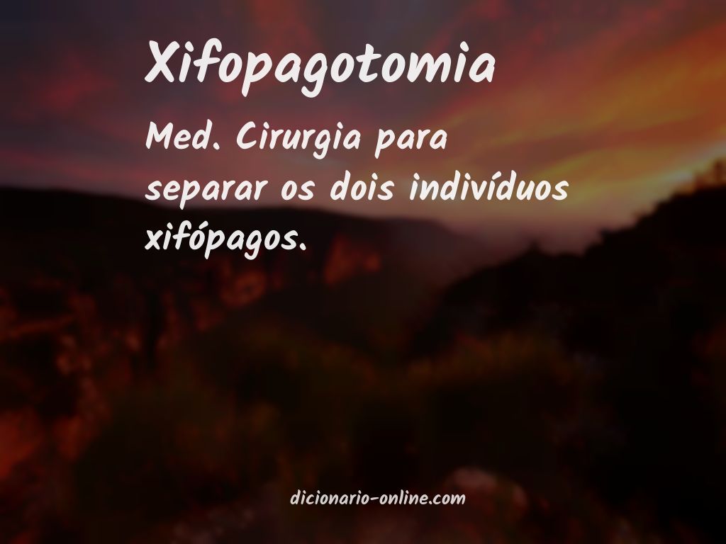 Significado de xifopagotomia