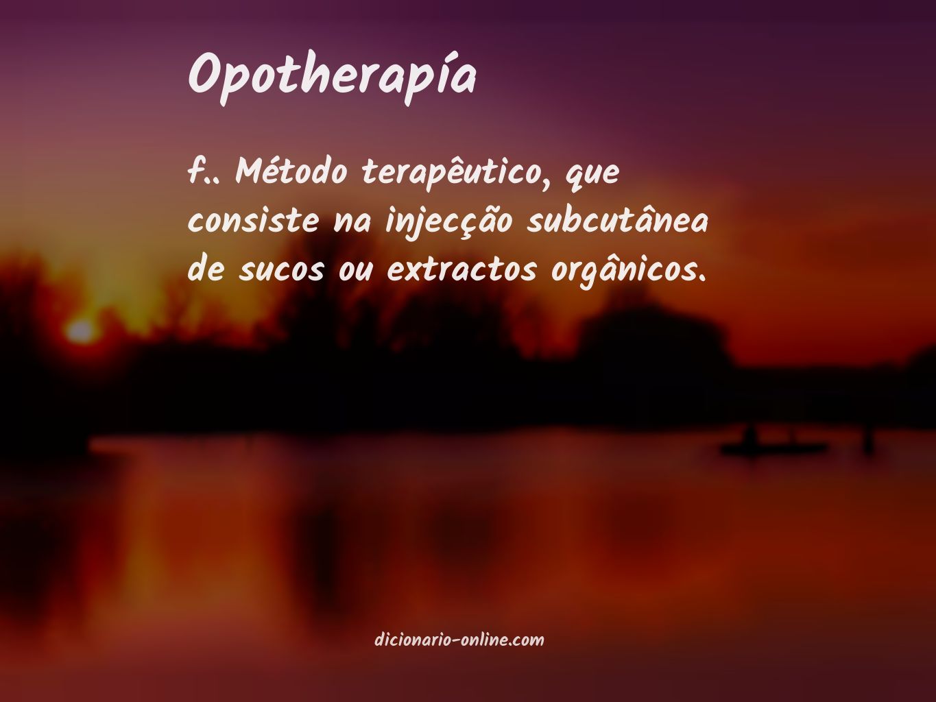 Significado de opotherapía