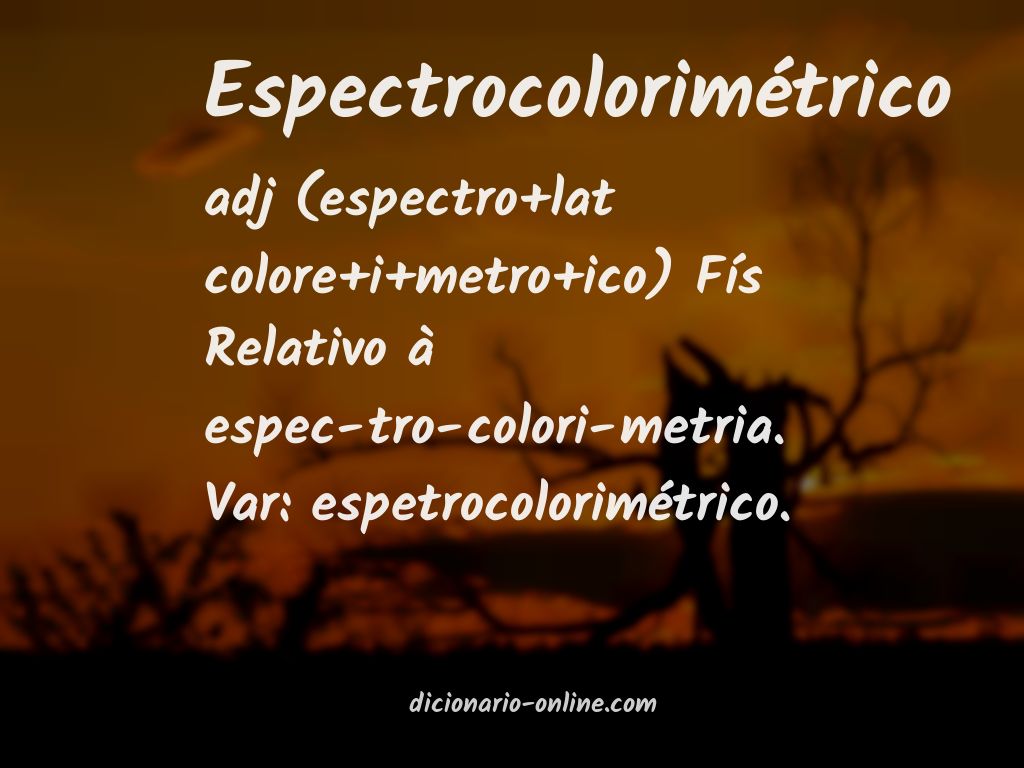Significado de espectrocolorimétrico