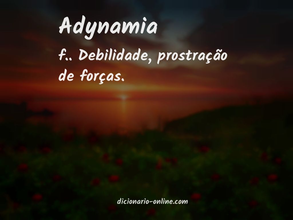 Significado de adynamia