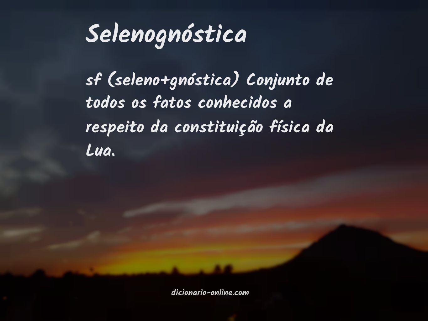 Significado de selenognóstica
