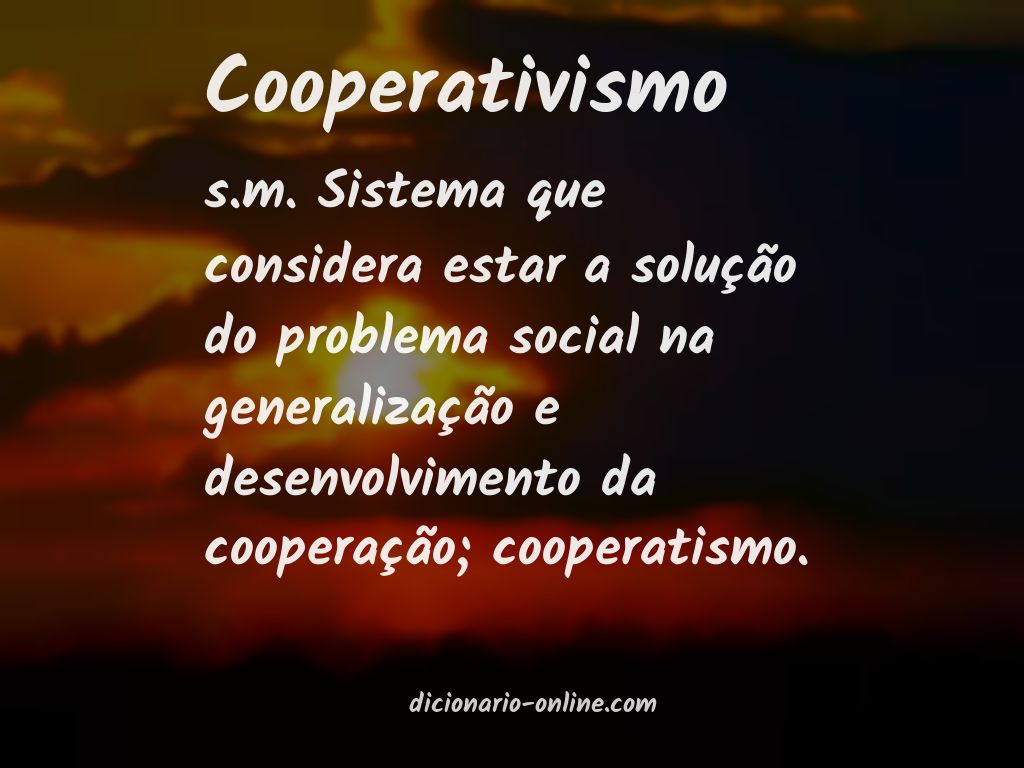 Significado de cooperativismo