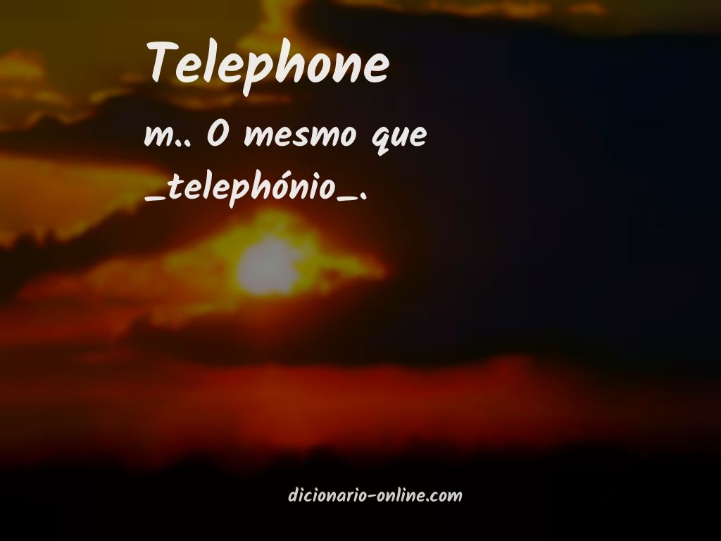 Significado de telephone