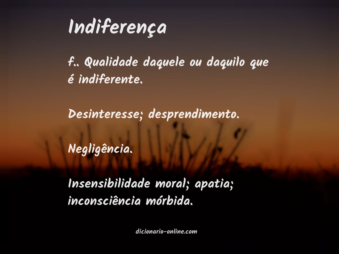 Significado de indiferença