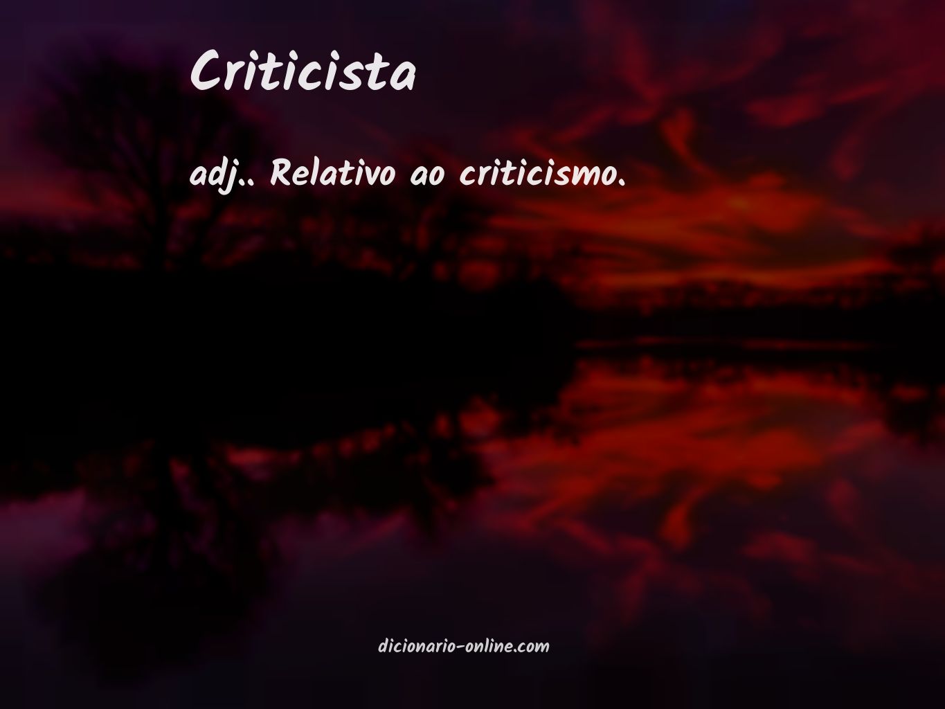 Significado de criticista