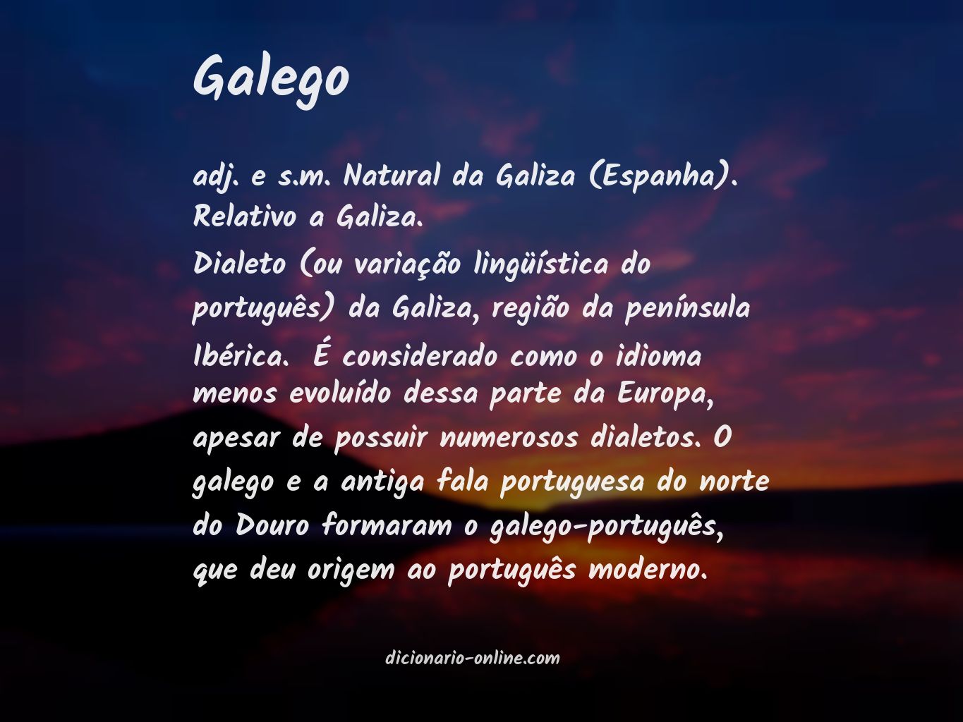 Significado de galego