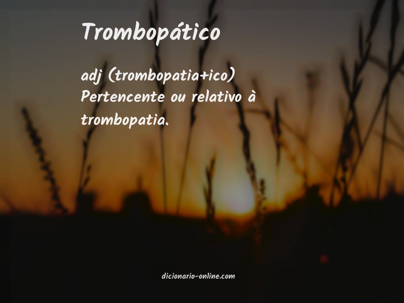 Significado de trombopático