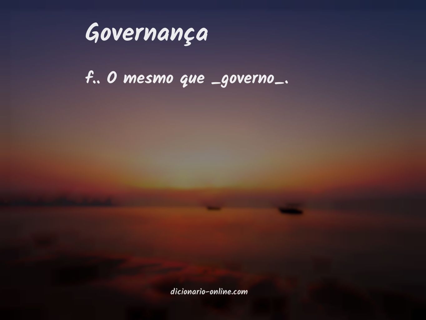 Significado de governança