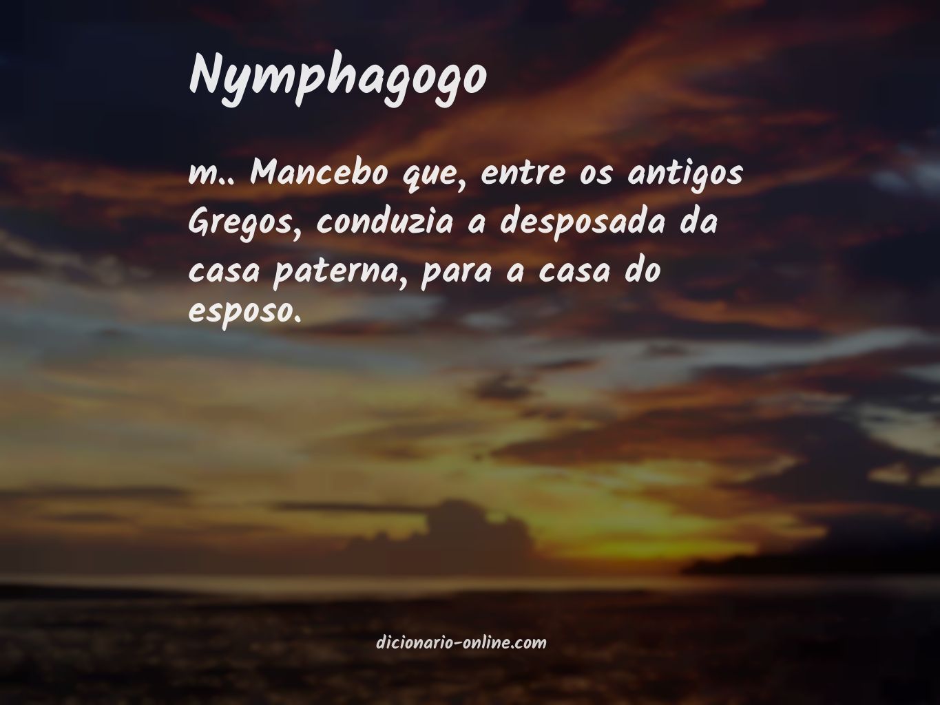Significado de nymphagogo