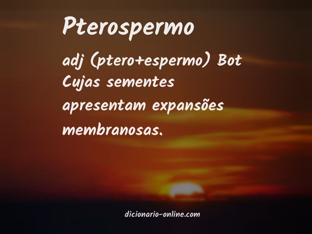 Significado de pterospermo
