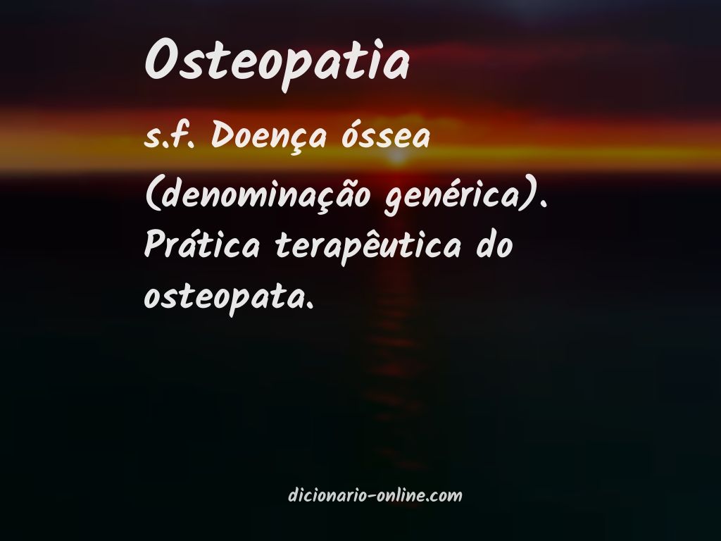 Significado de osteopatia