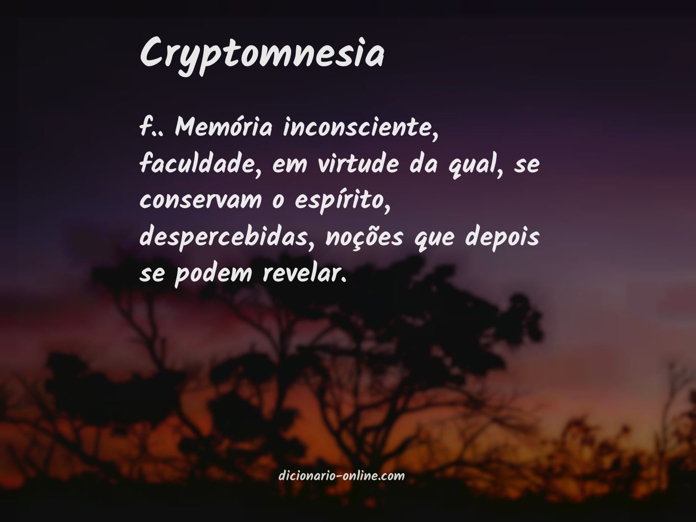Significado de cryptomnesia