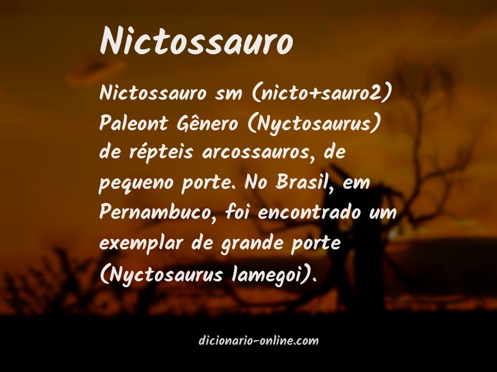 Significado de nictossauro