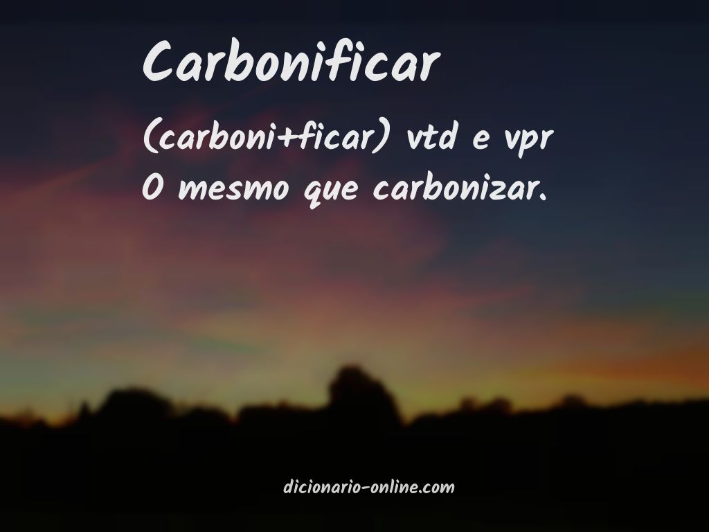 Significado de carbonificar
