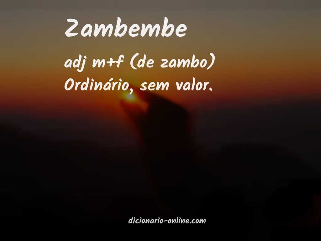 Significado de zambembe