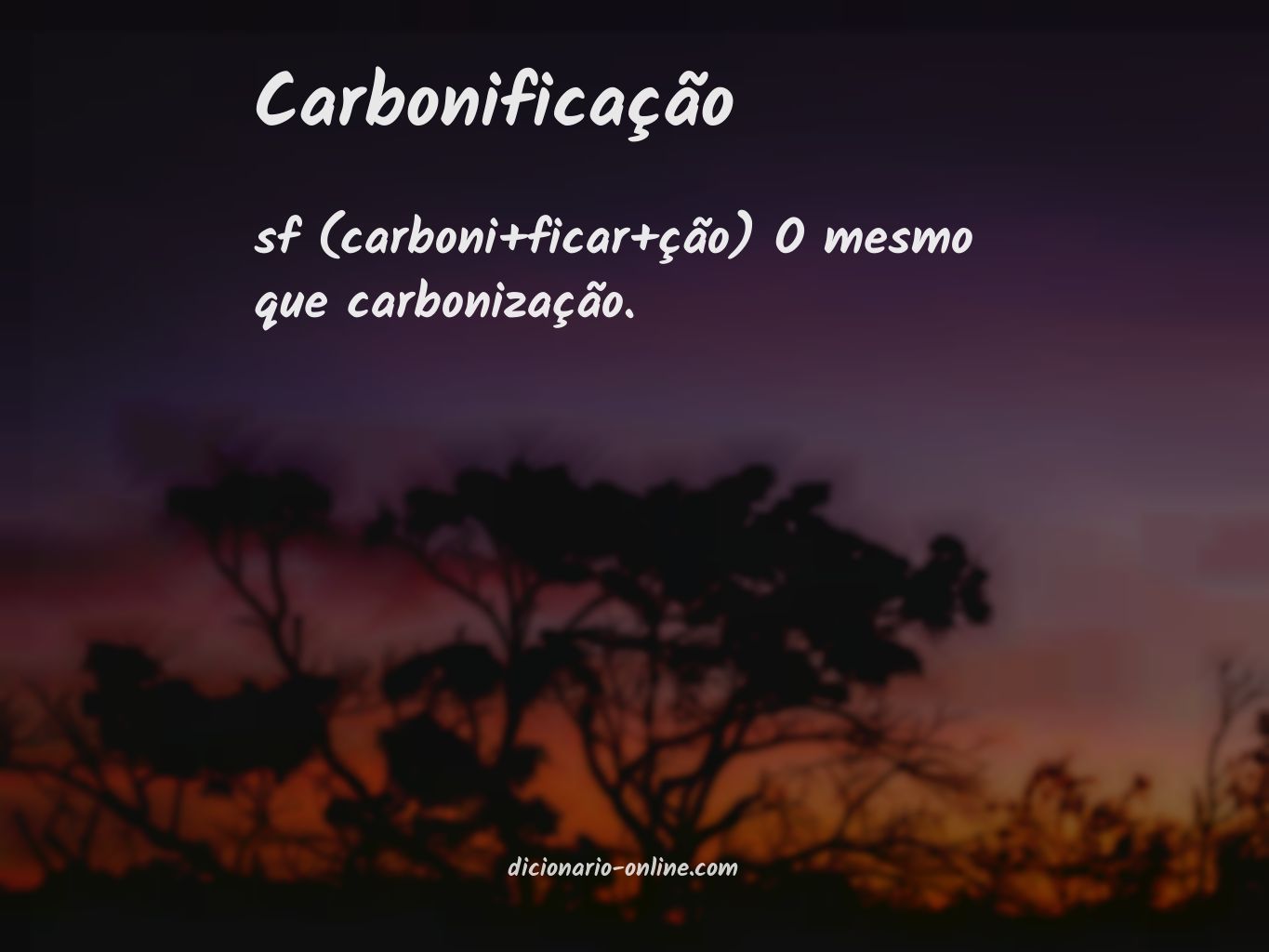 Significado de carbonificação