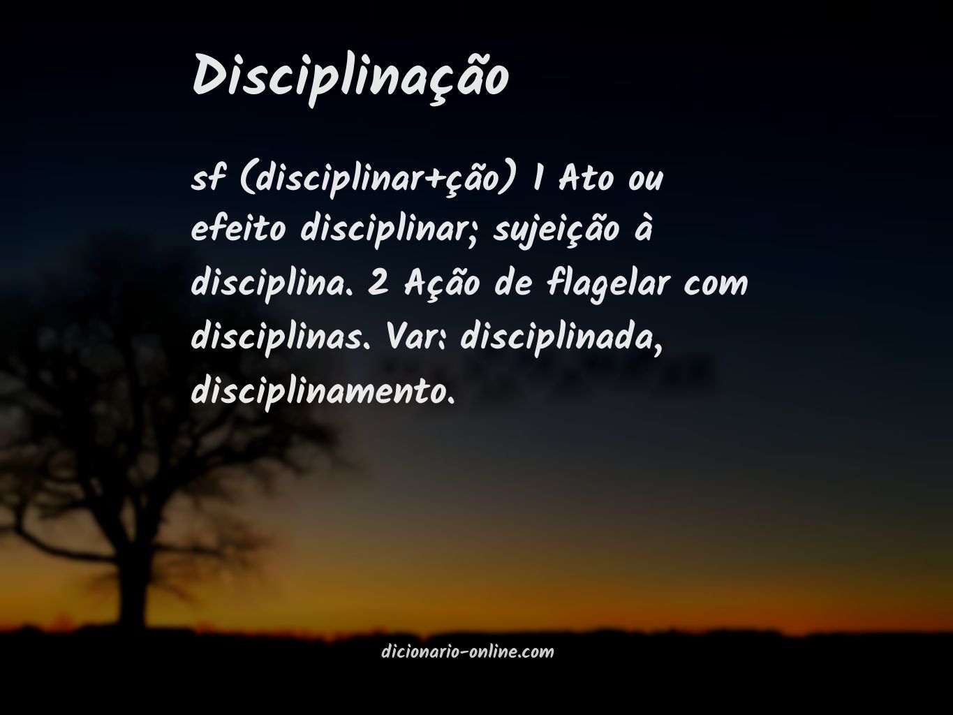 Significado de disciplinação