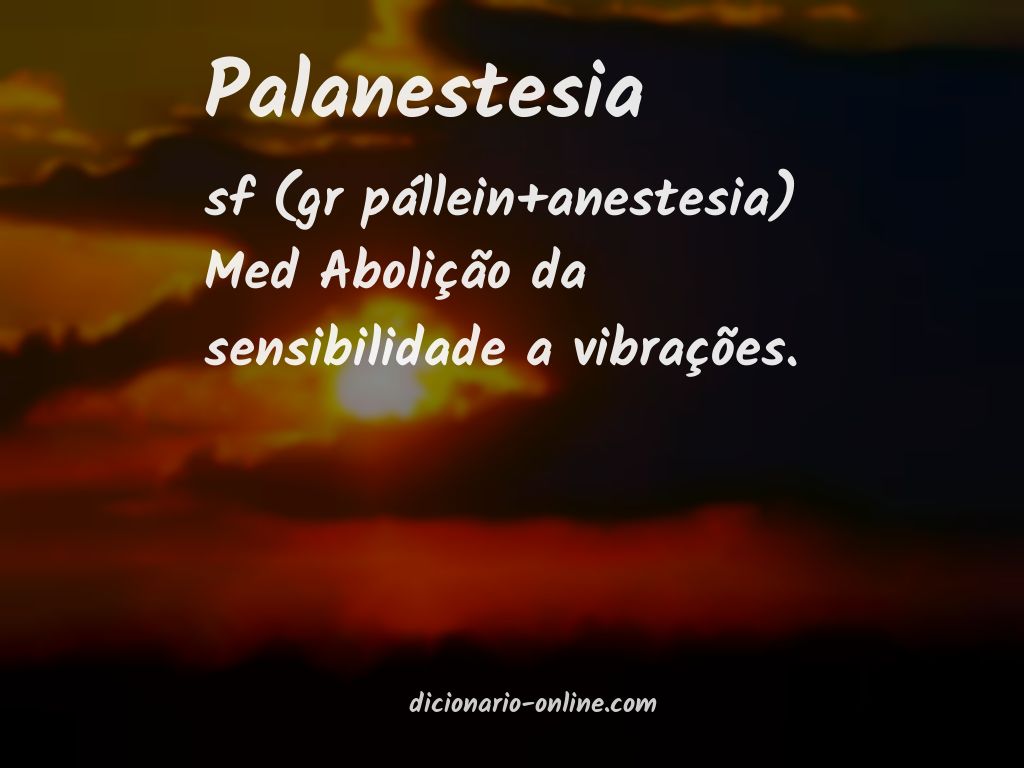 Significado de palanestesia