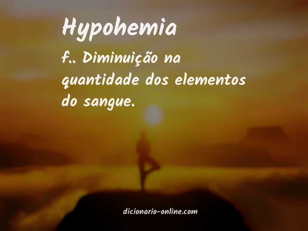 Significado de hypohemia