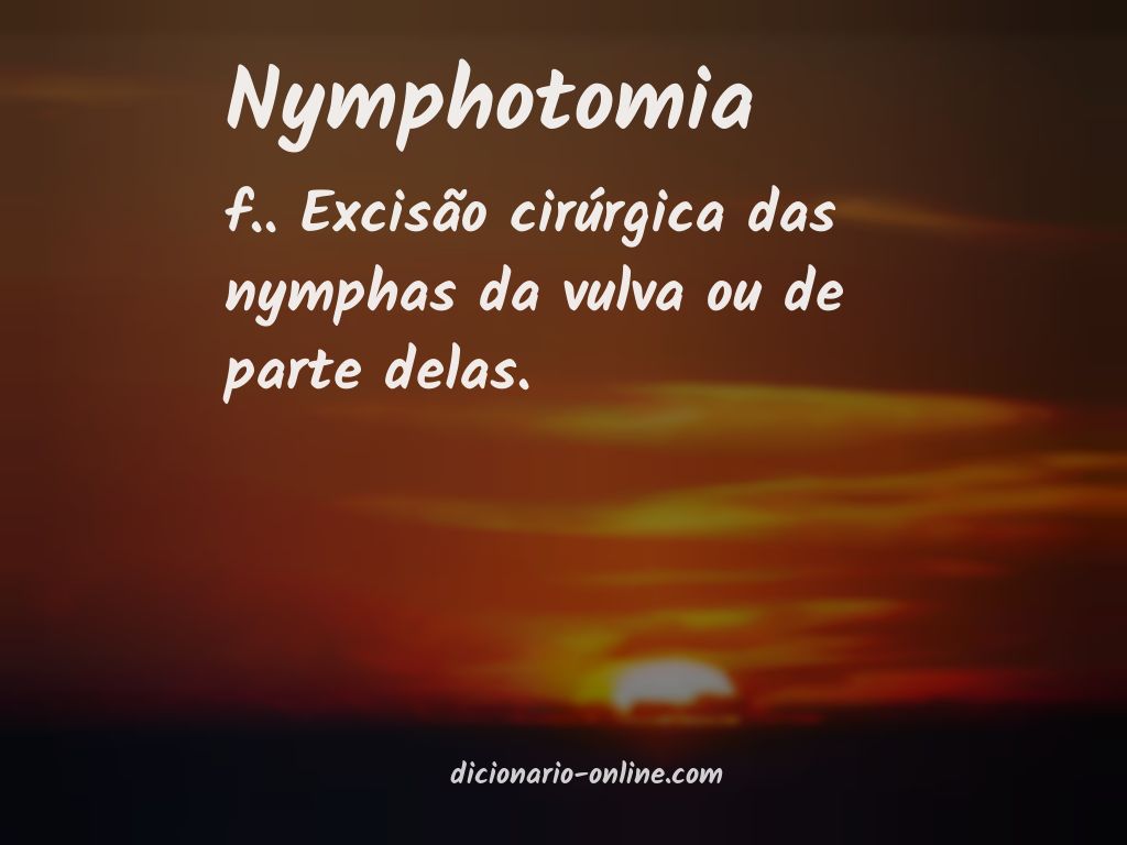 Significado de nymphotomia