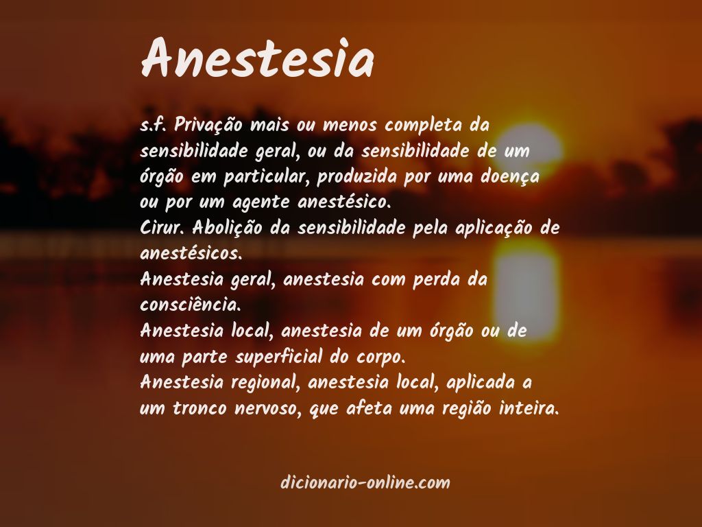 Significado de anestesia