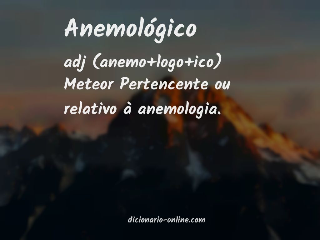 Significado de anemológico