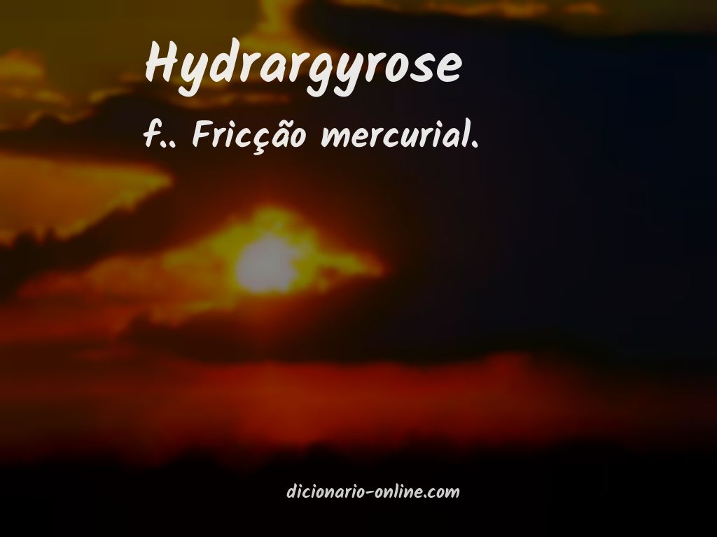 Significado de hydrargyrose