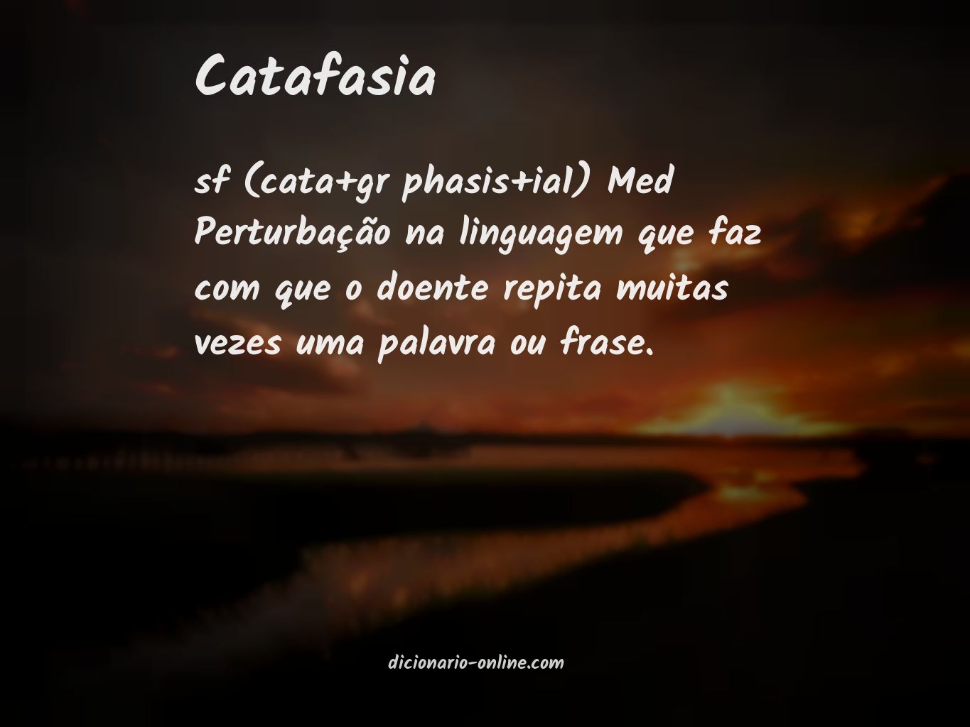 Significado de catafasia