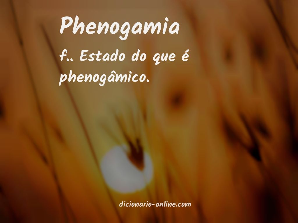 Significado de phenogamia