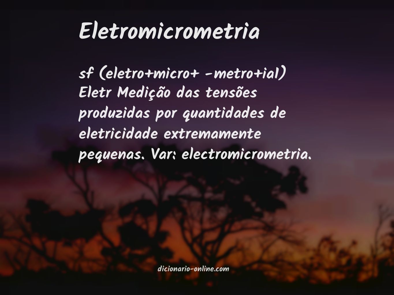 Significado de eletromicrometria