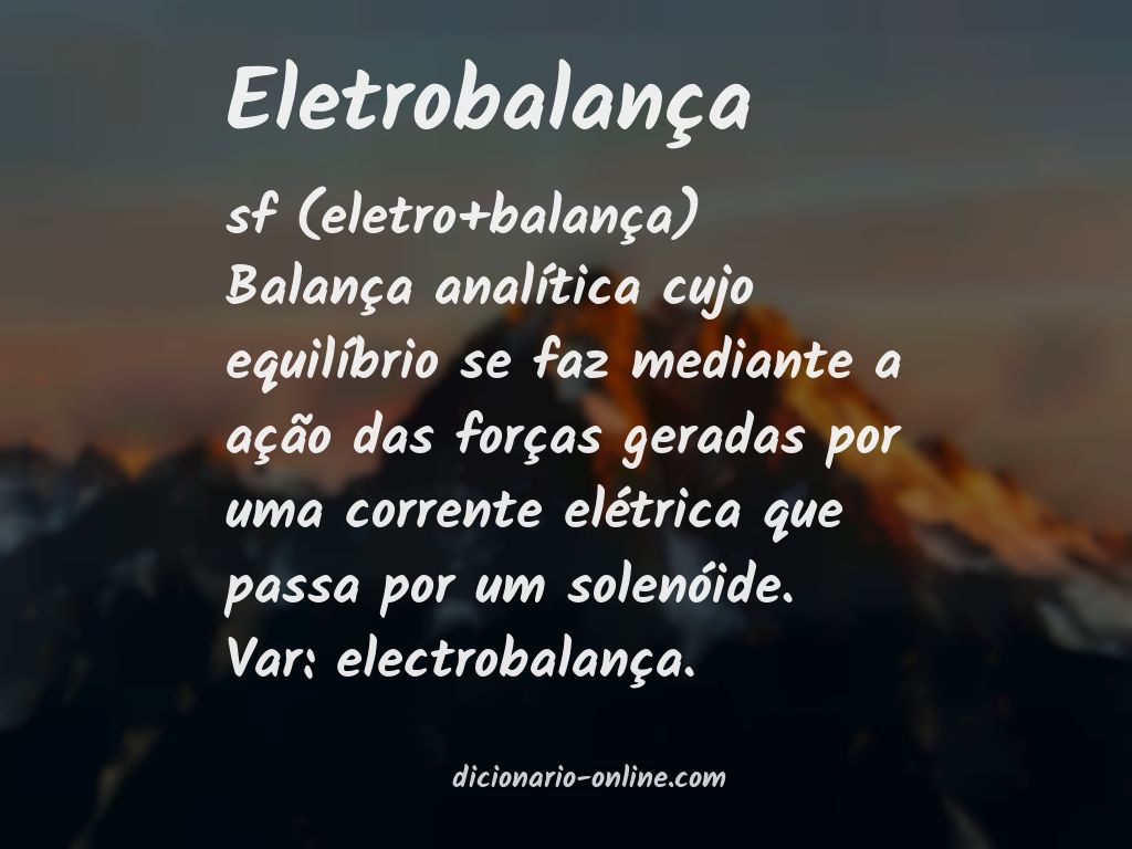 Significado de eletrobalança