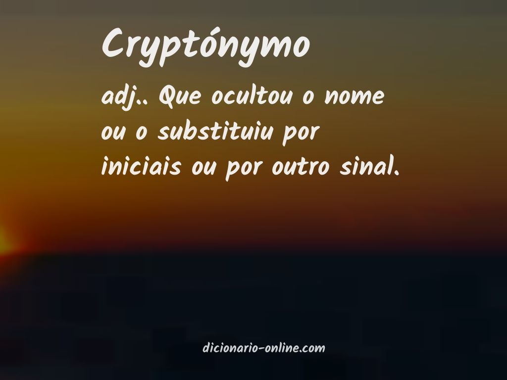 Significado de cryptónymo