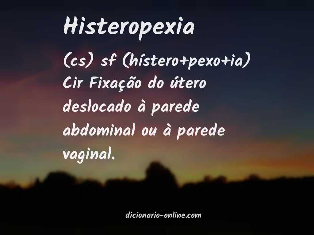 Significado de histeropexia