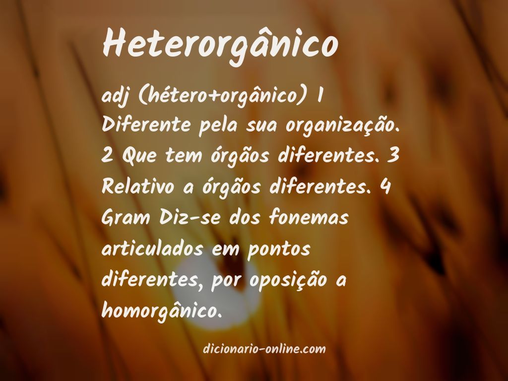 Significado de heterorgânico